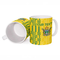 Custom Zimbabwe Football Ceramic Mug Come On Warriors - Kente Pattern - Wonder Print Shop