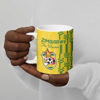 Custom Zimbabwe Football Ceramic Mug Come On Warriors - Kente Pattern - Wonder Print Shop