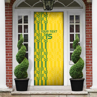 Custom Zimbabwe Football Door Cover Come On Warriors - Kente Pattern - Wonder Print Shop
