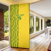Custom Zimbabwe Football Door Cover Come On Warriors - Kente Pattern - Wonder Print Shop