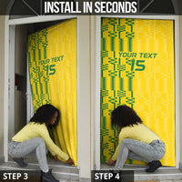 Custom Zimbabwe Football Door Cover Come On Warriors - Kente Pattern - Wonder Print Shop