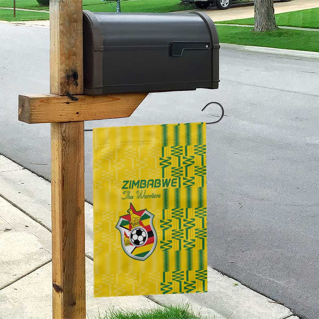 Zimbabwe Football Garden Flag Come On Warriors - Kente Pattern - Wonder Print Shop