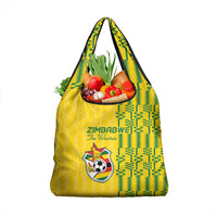 Zimbabwe Football Grocery Bag Come On Warriors - Kente Pattern - Wonder Print Shop