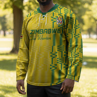 Custom Zimbabwe Football Hockey Jersey Come On Warriors - Kente Pattern - Wonder Print Shop
