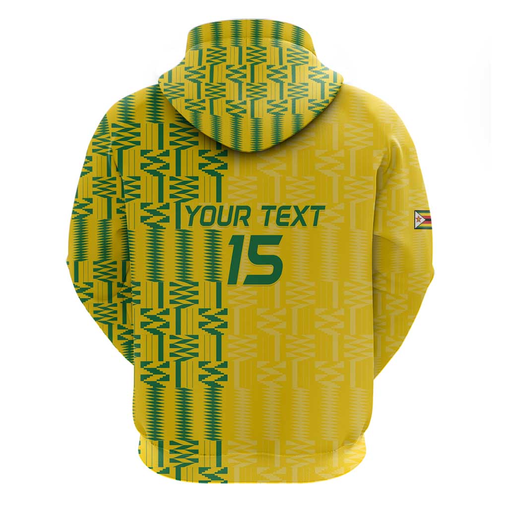 Custom Zimbabwe Football Hoodie Come On Warriors - Kente Pattern - Wonder Print Shop