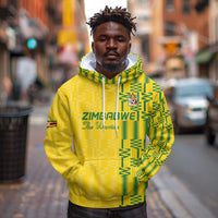Custom Zimbabwe Football Hoodie Come On Warriors - Kente Pattern - Wonder Print Shop