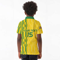 Custom Zimbabwe Football Kid Polo Shirt Come On Warriors - Kente Pattern - Wonder Print Shop