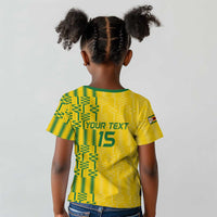 Custom Zimbabwe Football Kid T shirt Come On Warriors - Kente Pattern - Wonder Print Shop