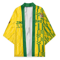 Custom Zimbabwe Football Kimono Come On Warriors - Kente Pattern - Wonder Print Shop