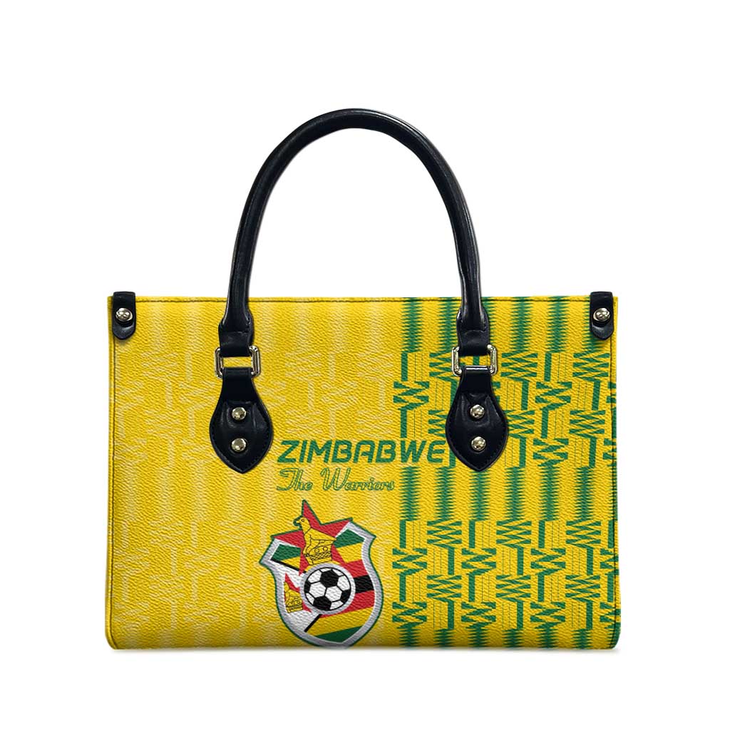 Zimbabwe Football Leather Bag Come On Warriors - Kente Pattern - Wonder Print Shop