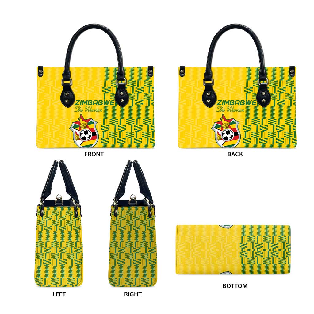 Zimbabwe Football Leather Bag Come On Warriors - Kente Pattern - Wonder Print Shop