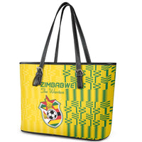 Zimbabwe Football Leather Tote Bag Come On Warriors - Kente Pattern - Wonder Print Shop