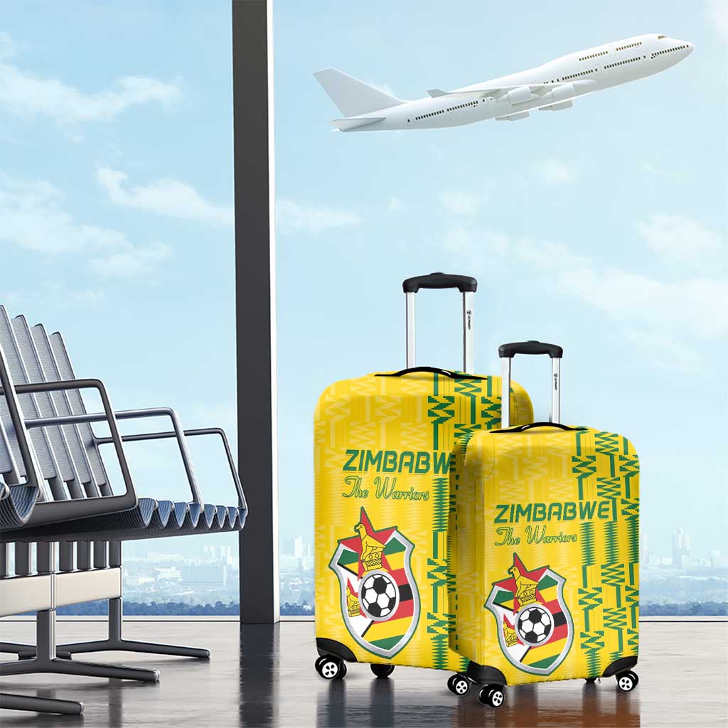 Zimbabwe Football Luggage Cover Come On Warriors - Kente Pattern - Wonder Print Shop