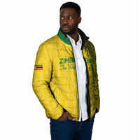 Custom Zimbabwe Football Padded Jacket Come On Warriors - Kente Pattern - Wonder Print Shop