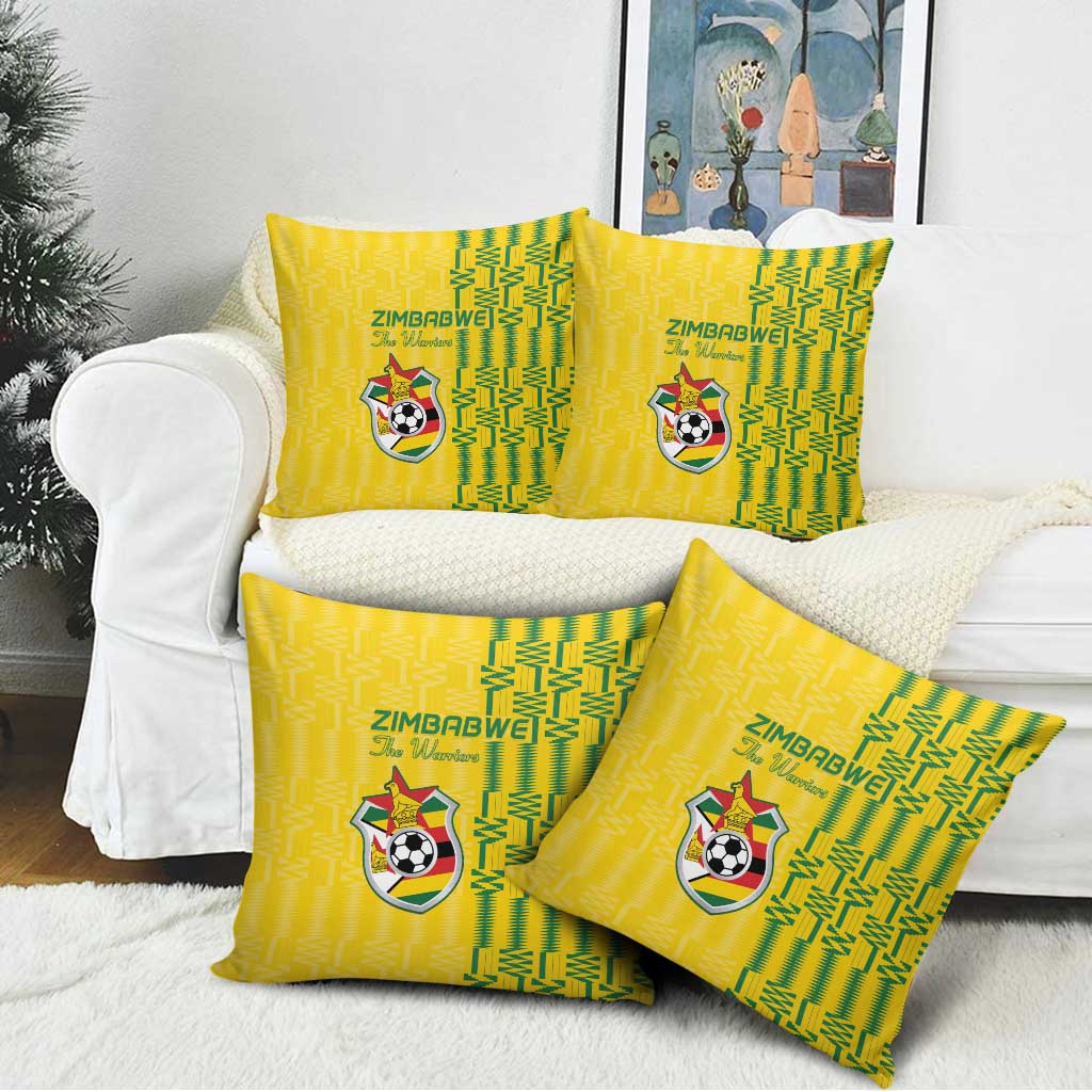 Zimbabwe Football Pillow Cover Come On Warriors - Kente Pattern - Wonder Print Shop