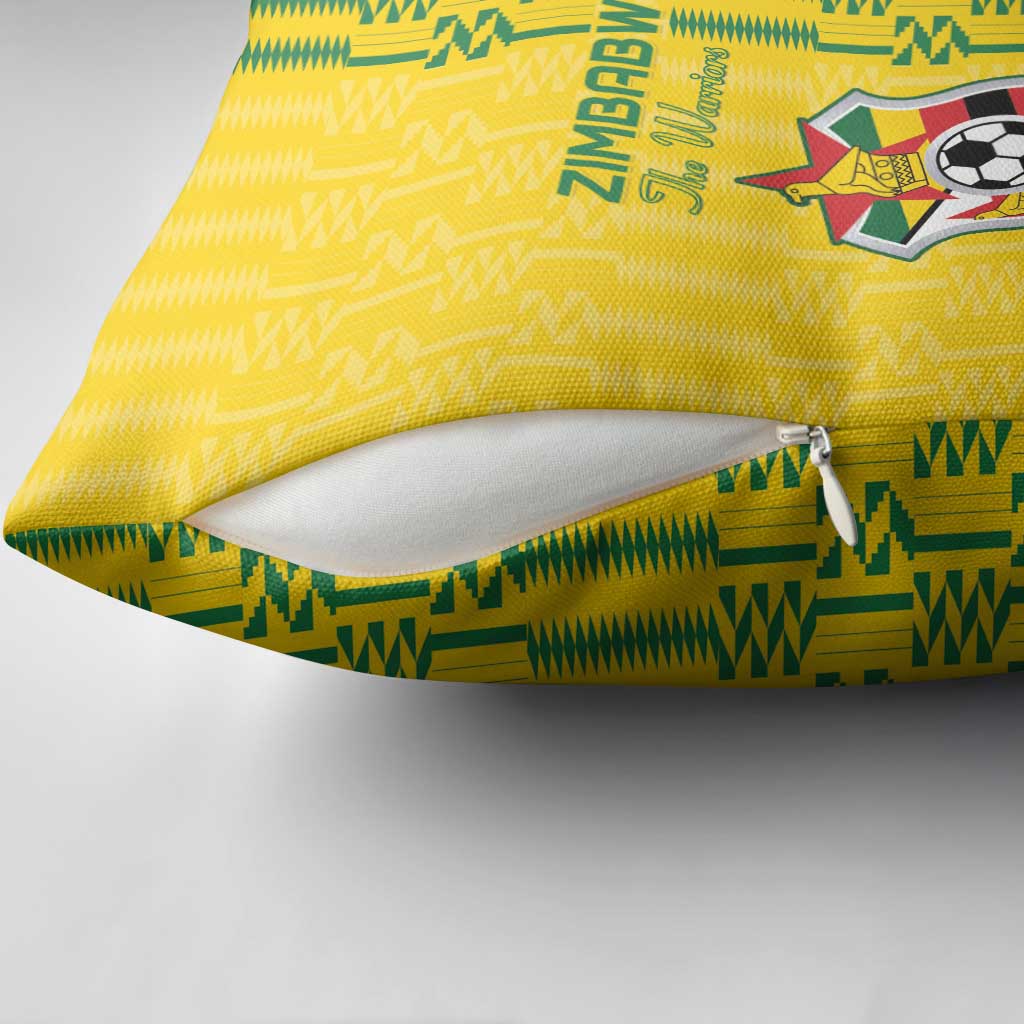 Zimbabwe Football Pillow Cover Come On Warriors - Kente Pattern - Wonder Print Shop