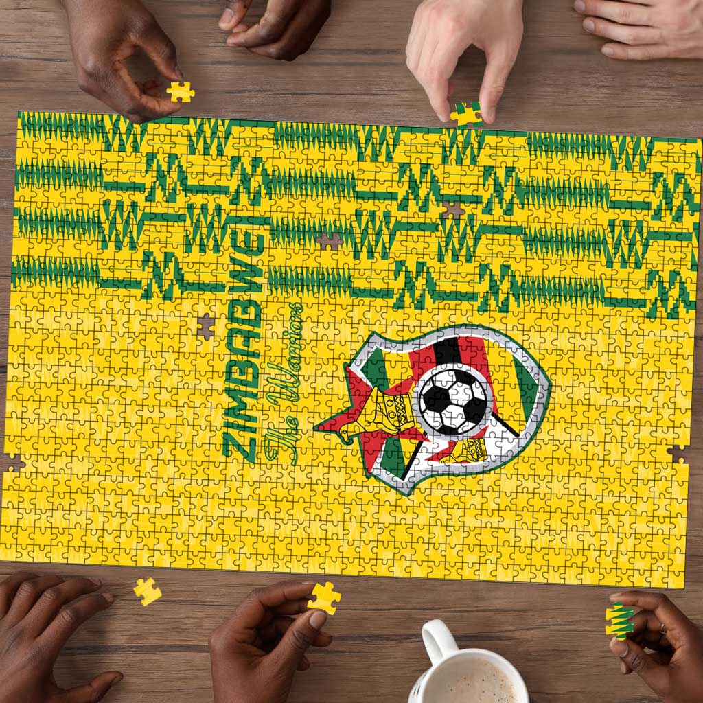 Zimbabwe Football Puzzle Come On Warriors - Kente Pattern - Wonder Print Shop