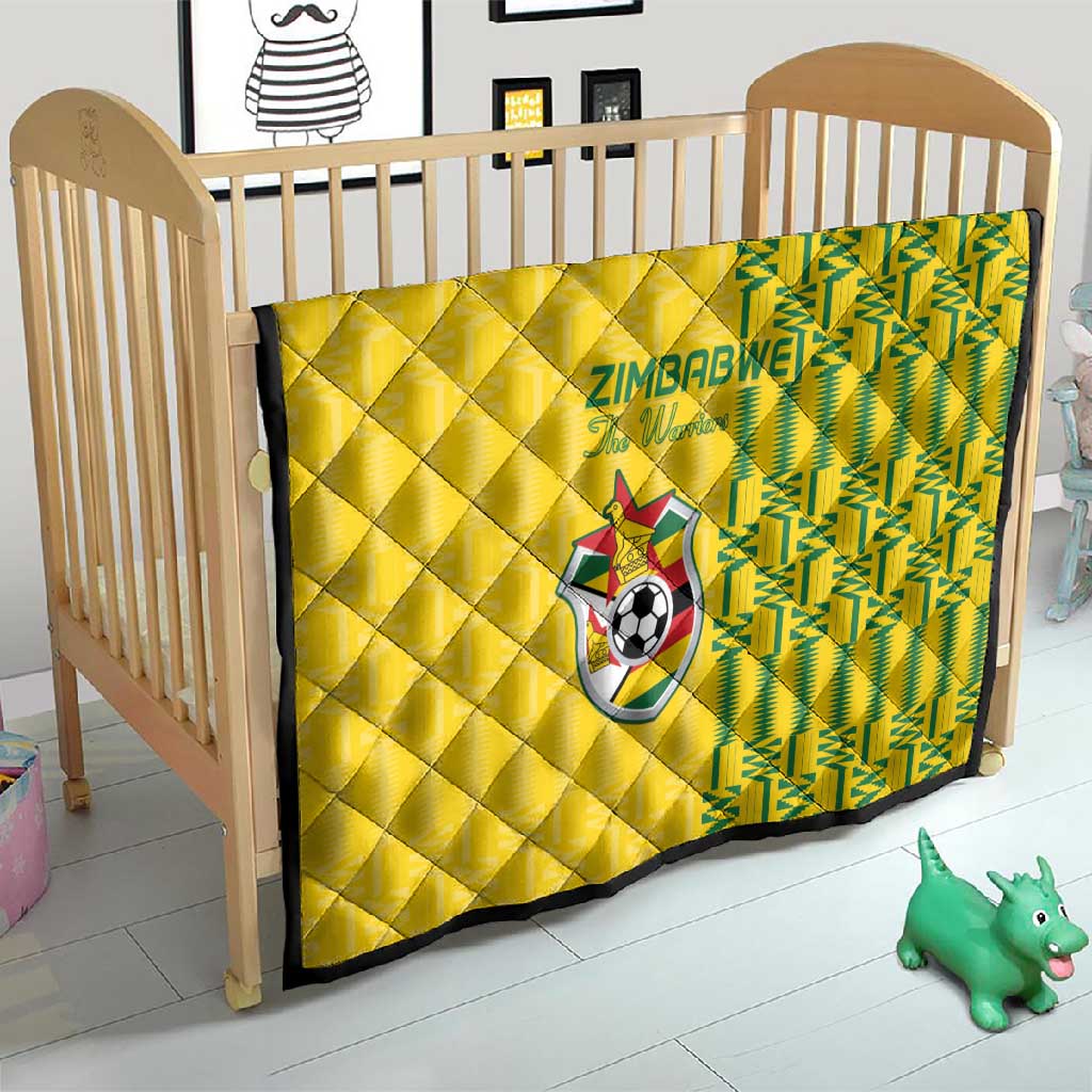 Zimbabwe Football Quilt Come On Warriors - Kente Pattern - Wonder Print Shop