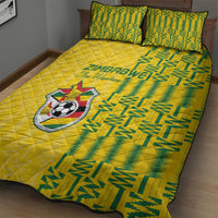 Zimbabwe Football Quilt Bed Set Come On Warriors - Kente Pattern - Wonder Print Shop