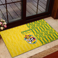 Zimbabwe Football Rubber Doormat Come On Warriors - Kente Pattern - Wonder Print Shop