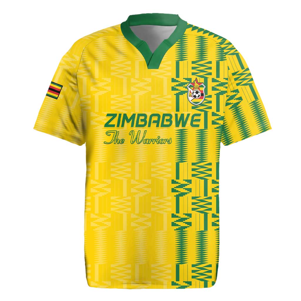 Custom Zimbabwe Football Rugby Jersey Come On Warriors - Kente Pattern - Wonder Print Shop