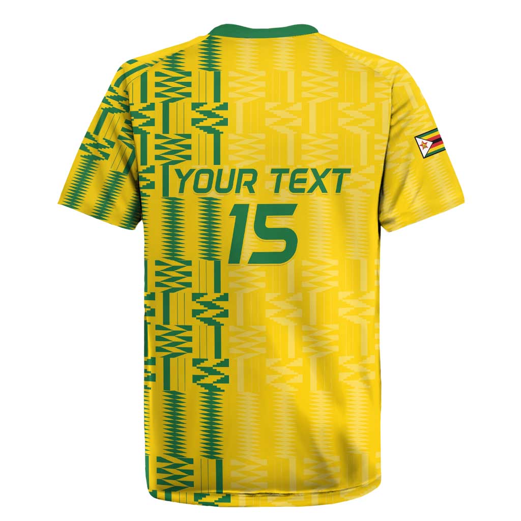Custom Zimbabwe Football Rugby Jersey Come On Warriors - Kente Pattern - Wonder Print Shop