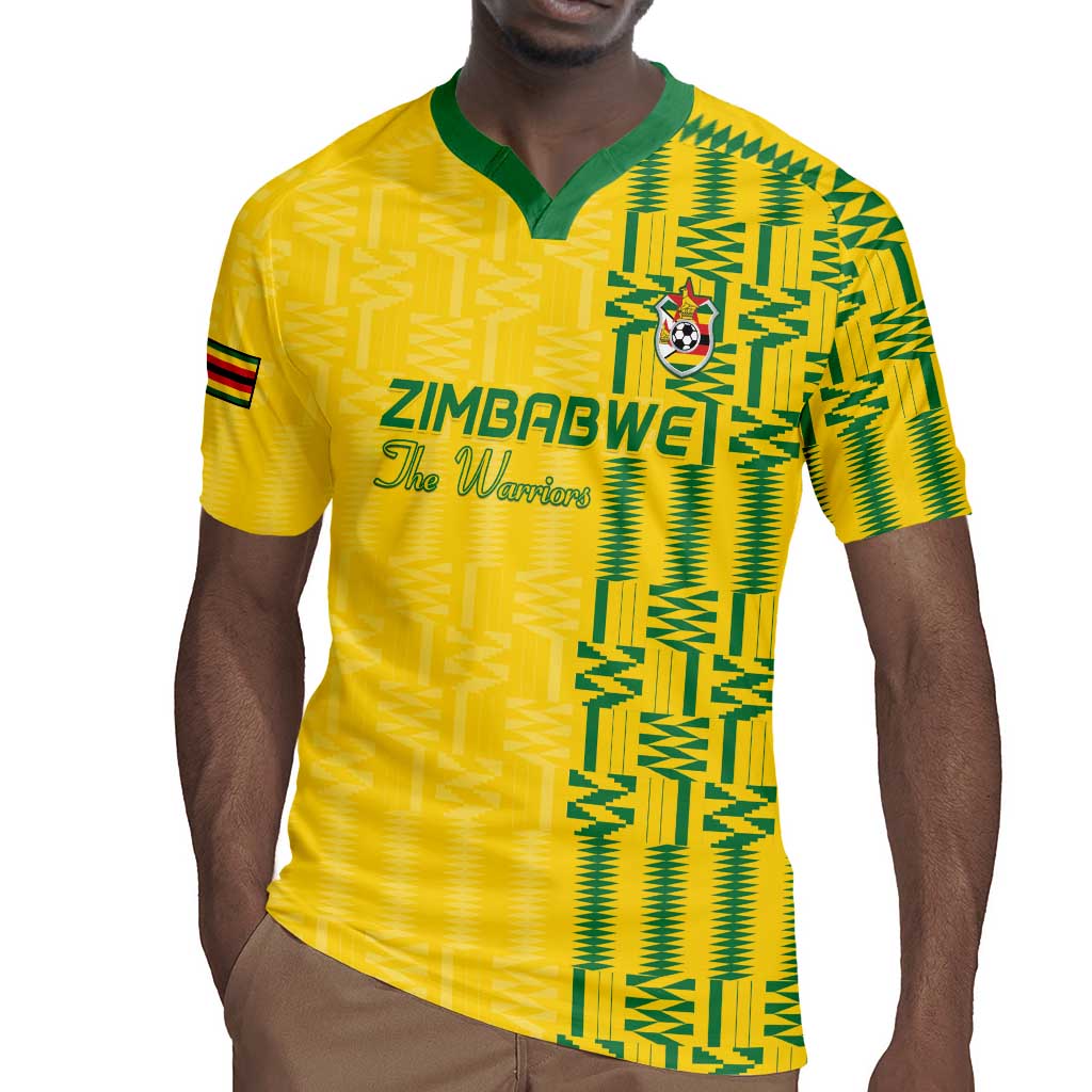 Custom Zimbabwe Football Rugby Jersey Come On Warriors - Kente Pattern - Wonder Print Shop