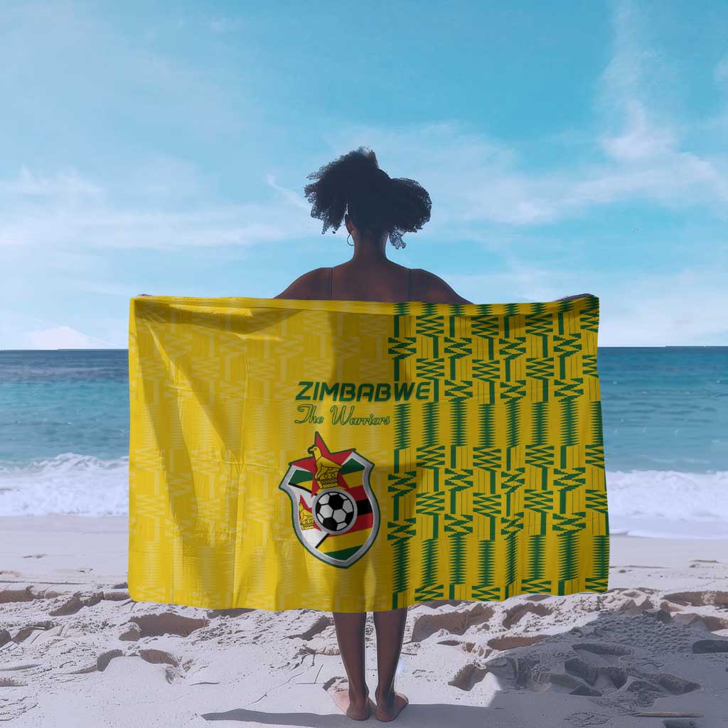 Zimbabwe Football Sarong Come On Warriors - Kente Pattern - Wonder Print Shop