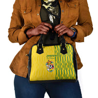 Zimbabwe Football Shoulder Handbag Come On Warriors - Kente Pattern - Wonder Print Shop
