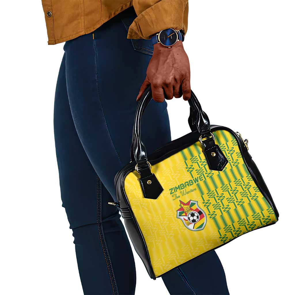 Zimbabwe Football Shoulder Handbag Come On Warriors - Kente Pattern - Wonder Print Shop
