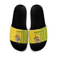 Zimbabwe Football Slide Sandals Come On Warriors - Kente Pattern - Wonder Print Shop