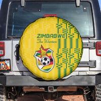 Zimbabwe Football Spare Tire Cover Come On Warriors - Kente Pattern - Wonder Print Shop