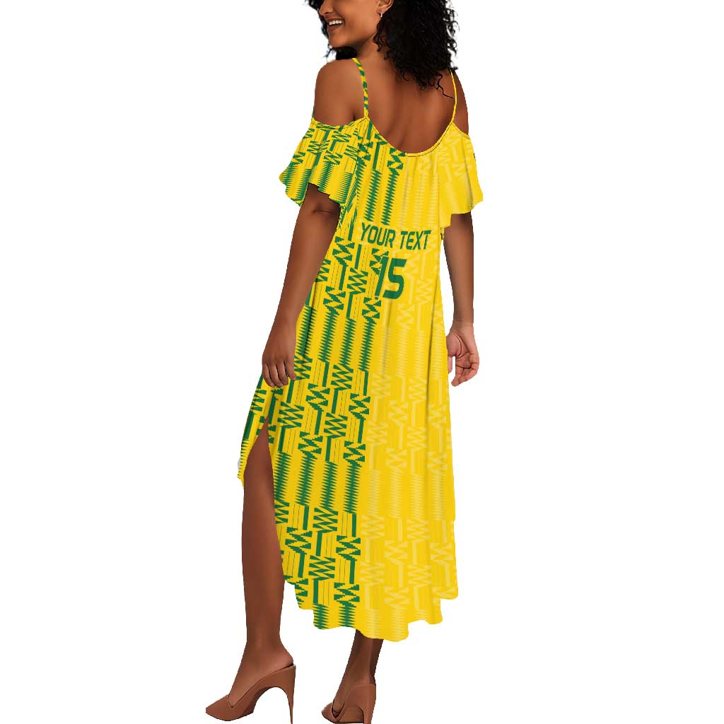 Custom Zimbabwe Football Summer Maxi Dress Come On Warriors - Kente Pattern - Wonder Print Shop