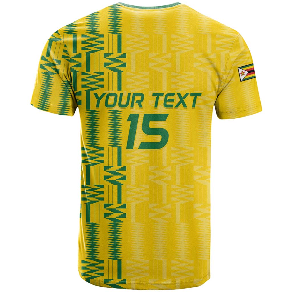 Custom Zimbabwe Football T shirt Come On Warriors - Kente Pattern - Wonder Print Shop