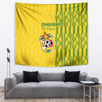 Zimbabwe Football Tapestry Come On Warriors - Kente Pattern - Wonder Print Shop
