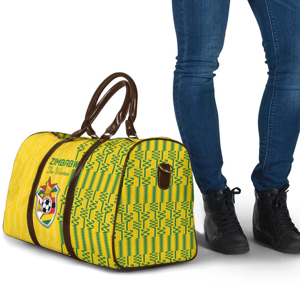 Zimbabwe Football Travel Bag Come On Warriors - Kente Pattern - Wonder Print Shop
