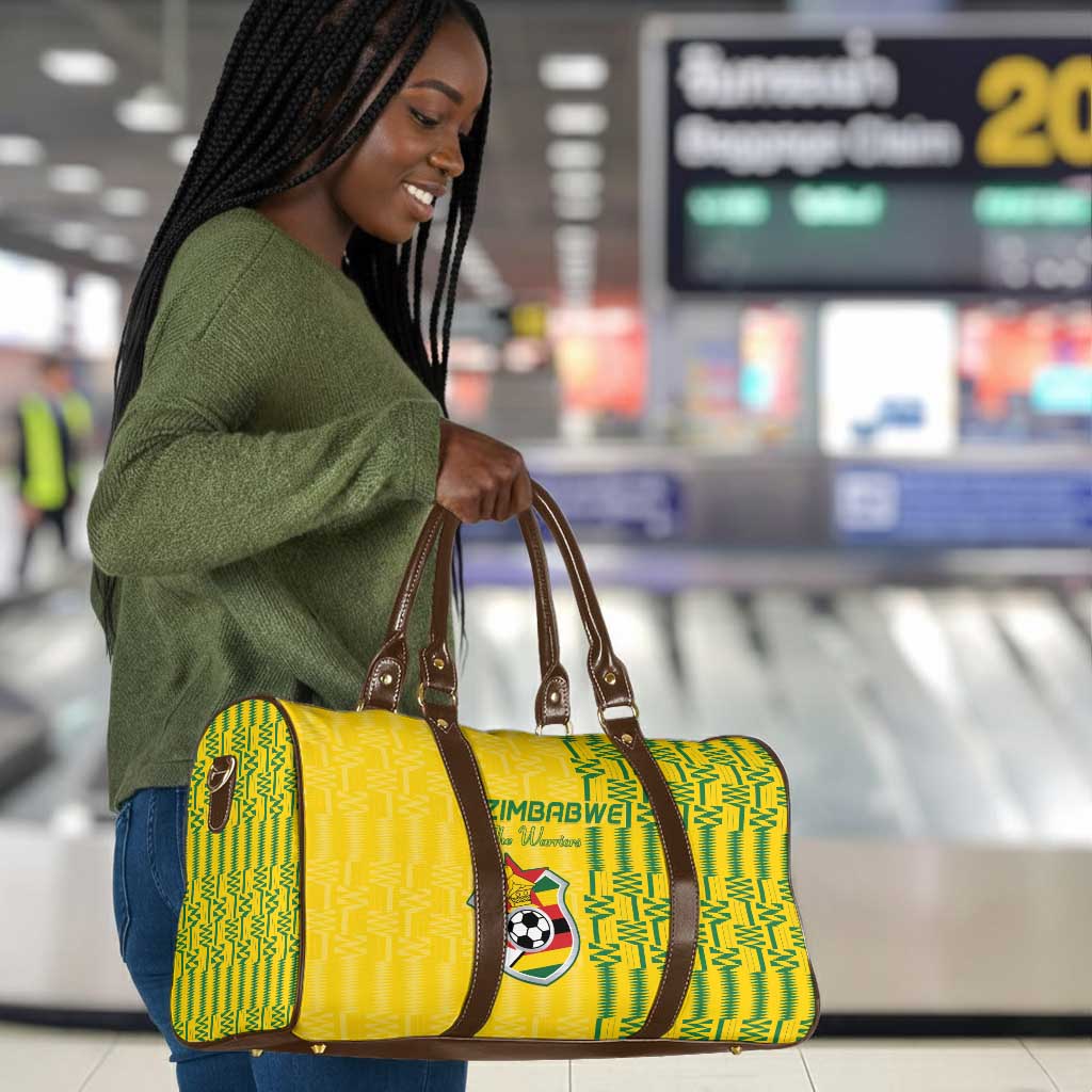 Zimbabwe Football Travel Bag Come On Warriors - Kente Pattern - Wonder Print Shop