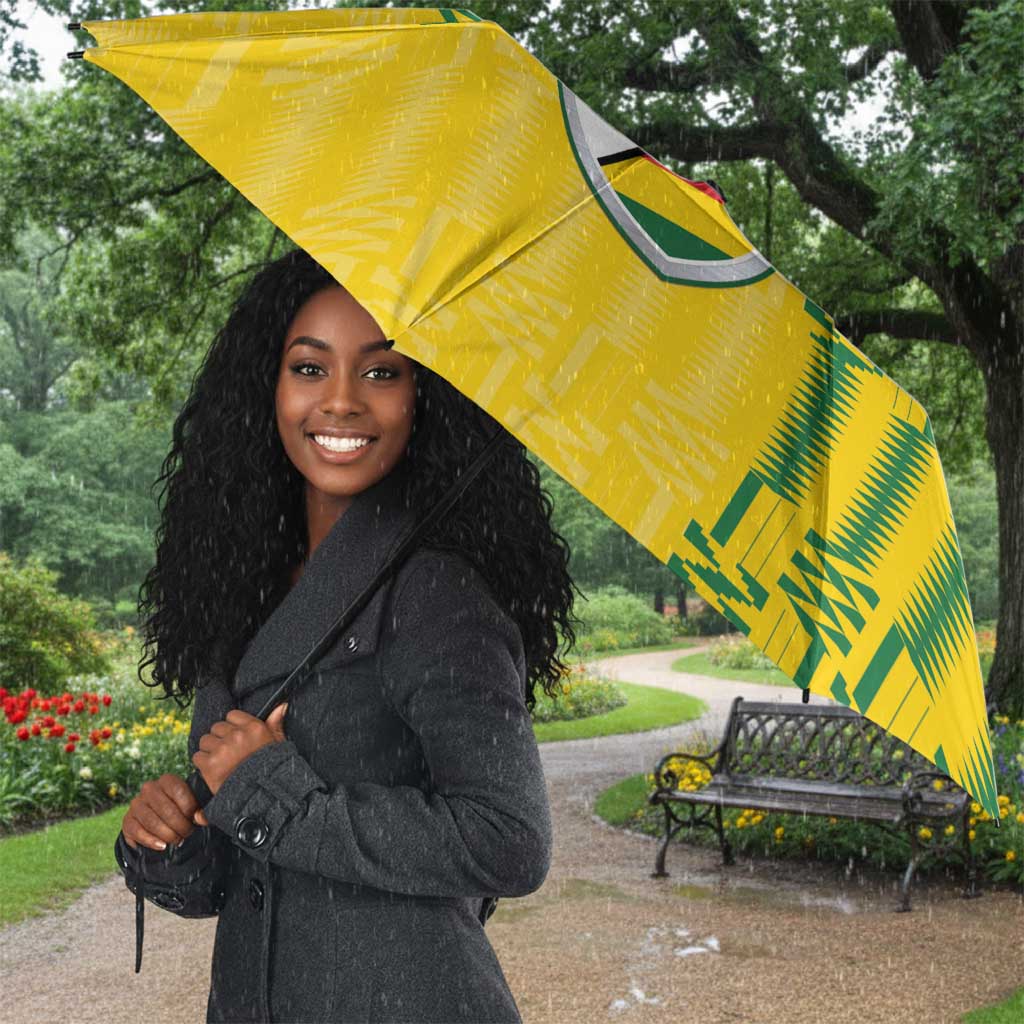 Zimbabwe Football Umbrella Come On Warriors - Kente Pattern - Wonder Print Shop