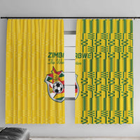 Zimbabwe Football Window Curtain Come On Warriors - Kente Pattern - Wonder Print Shop