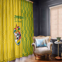 Zimbabwe Football Window Curtain Come On Warriors - Kente Pattern - Wonder Print Shop