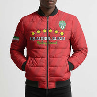 Custom Equatorial Guinea Football Bomber Puffer Jacket Go Nzalang Nacional Go - Wonder Print Shop