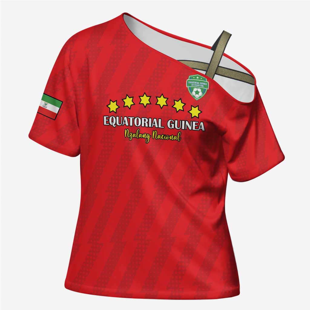 Custom Equatorial Guinea Football Cross Shoulder Shirt Go Nzalang Nacional Go - Wonder Print Shop