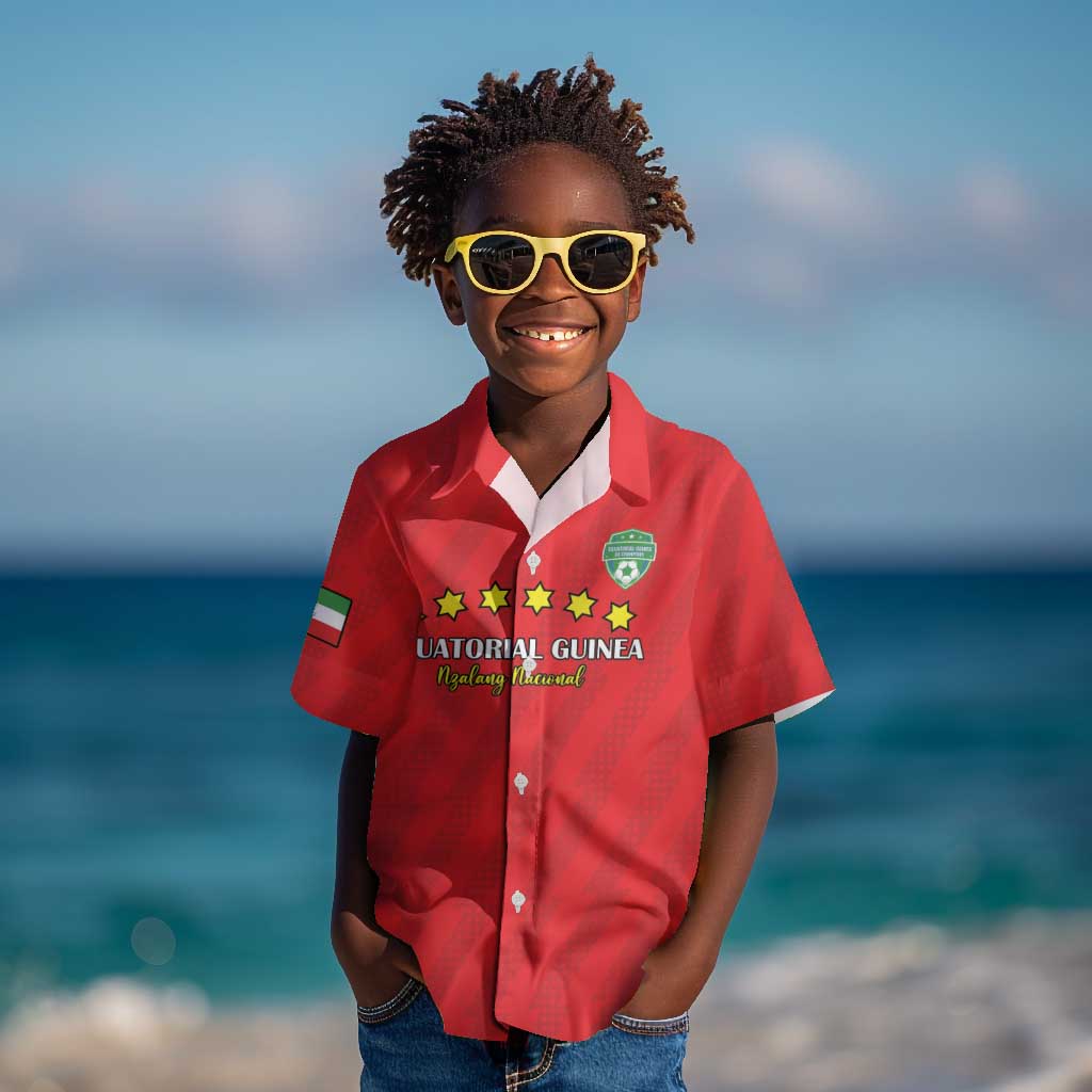 Custom Equatorial Guinea Football Kid Hawaiian Shirt Go Nzalang Nacional Go - Wonder Print Shop