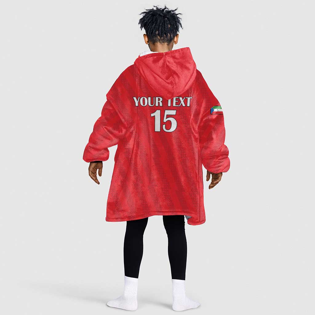 Custom Equatorial Guinea Football Kid Wearable Blanket Hoodie Go Nzalang Nacional Go - Wonder Print Shop