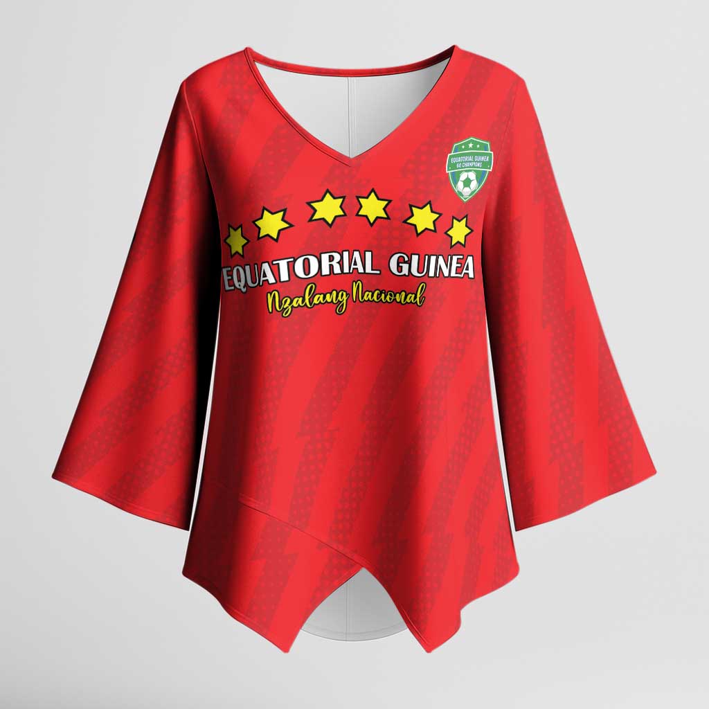 Custom Equatorial Guinea Football Kimono Sleeve Blouse Go Nzalang Nacional Go - Wonder Print Shop