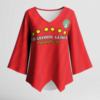 Custom Equatorial Guinea Football Kimono Sleeve Blouse Go Nzalang Nacional Go - Wonder Print Shop