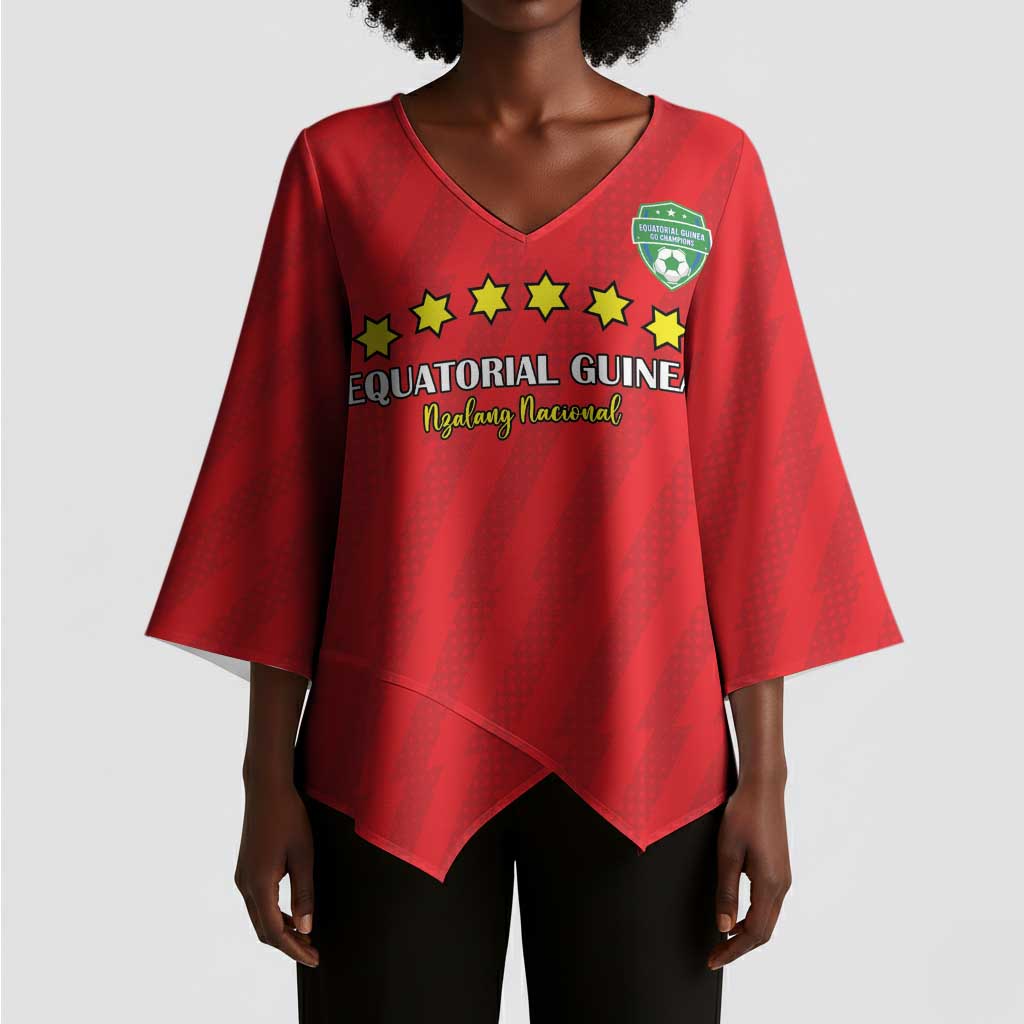 Custom Equatorial Guinea Football Kimono Sleeve Blouse Go Nzalang Nacional Go - Wonder Print Shop