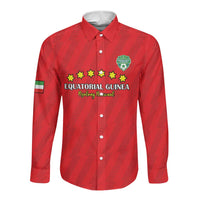Custom Equatorial Guinea Football Long Sleeve Button Shirt Go Nzalang Nacional Go - Wonder Print Shop