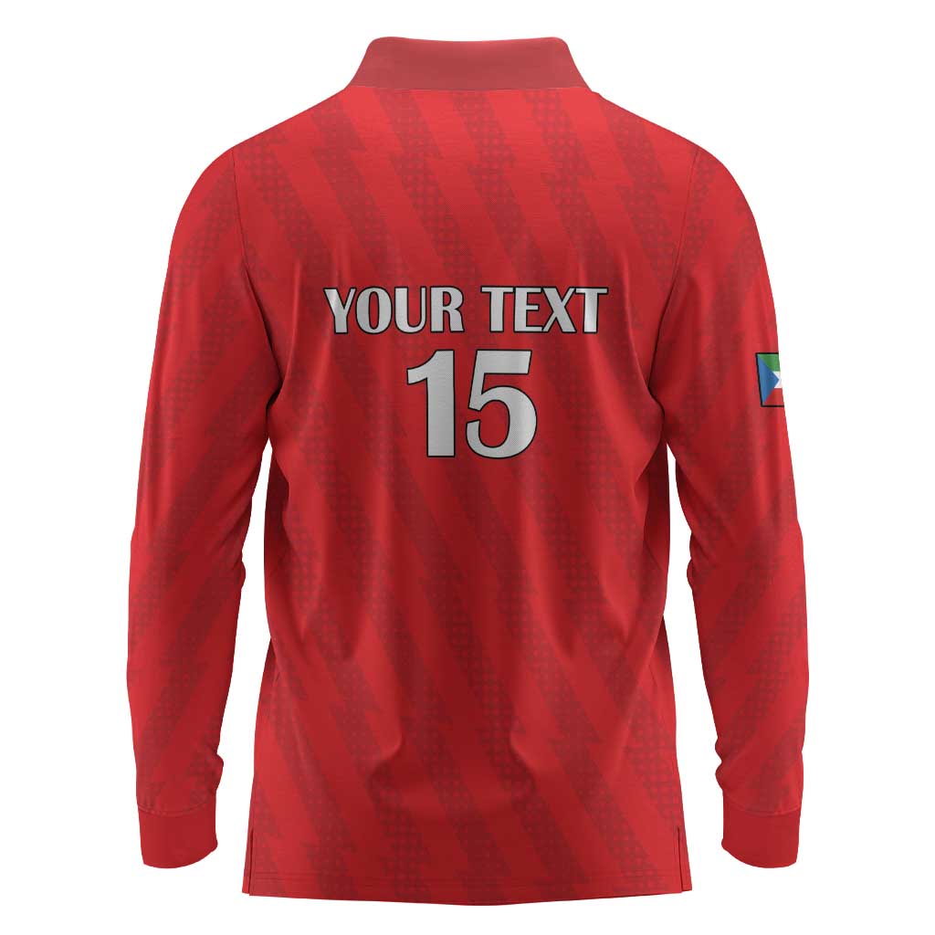 Custom Equatorial Guinea Football Long Sleeve Polo Shirt Go Nzalang Nacional Go - Wonder Print Shop