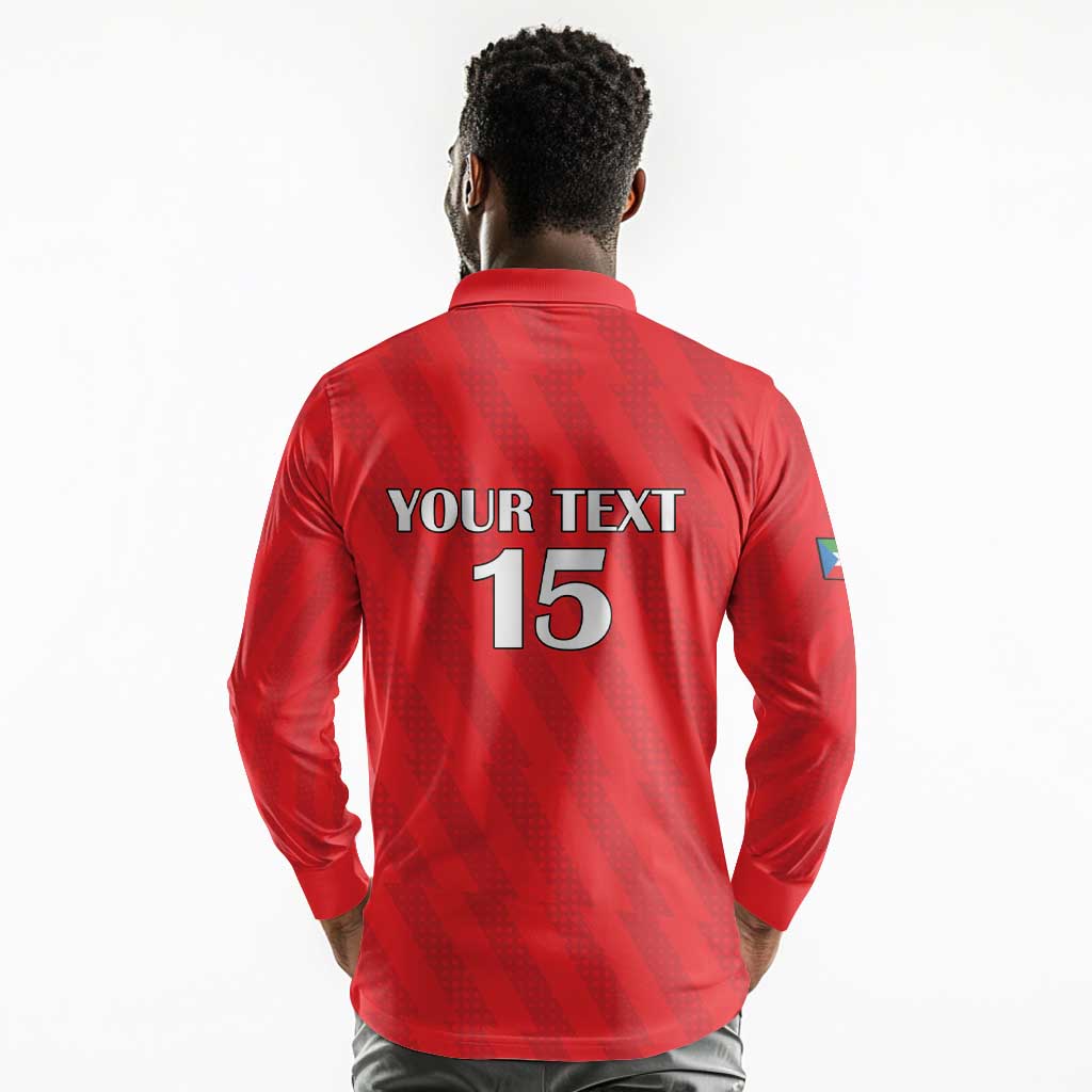 Custom Equatorial Guinea Football Long Sleeve Polo Shirt Go Nzalang Nacional Go - Wonder Print Shop